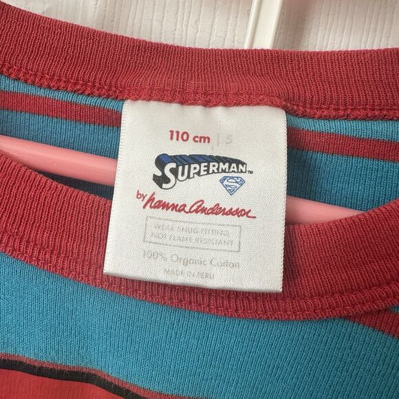 hanna andersson pajamas Boys Superman Two Piece Size 5 Girls Unisex Superhero - Picture 5 of 5